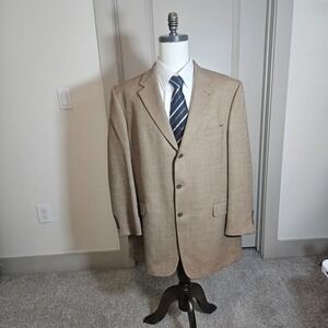 Daniel Cremieux Collection‎ Men's Suit Blazer 48L 3-Button Textured Brown - EUC
